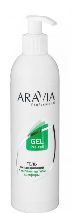 1036 Aravia Professional Гель охлаждающий с маслом мятной камфоры перед депиляцией, 300 мл
