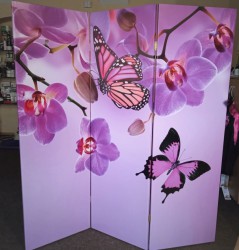 Ширма "Орхидея с бабочкой" 160*150 см