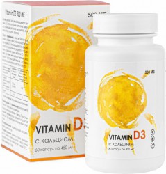 БАД «Vitamin D3» 500 МЕ с кальцием - Алфит Плюс, 60 капсул 
