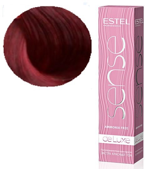 De Luxe Sense Extra Red Крем-краска для волос, 66/56 Темно-русый красно-фиолетовый, 60 мл, SER66/56